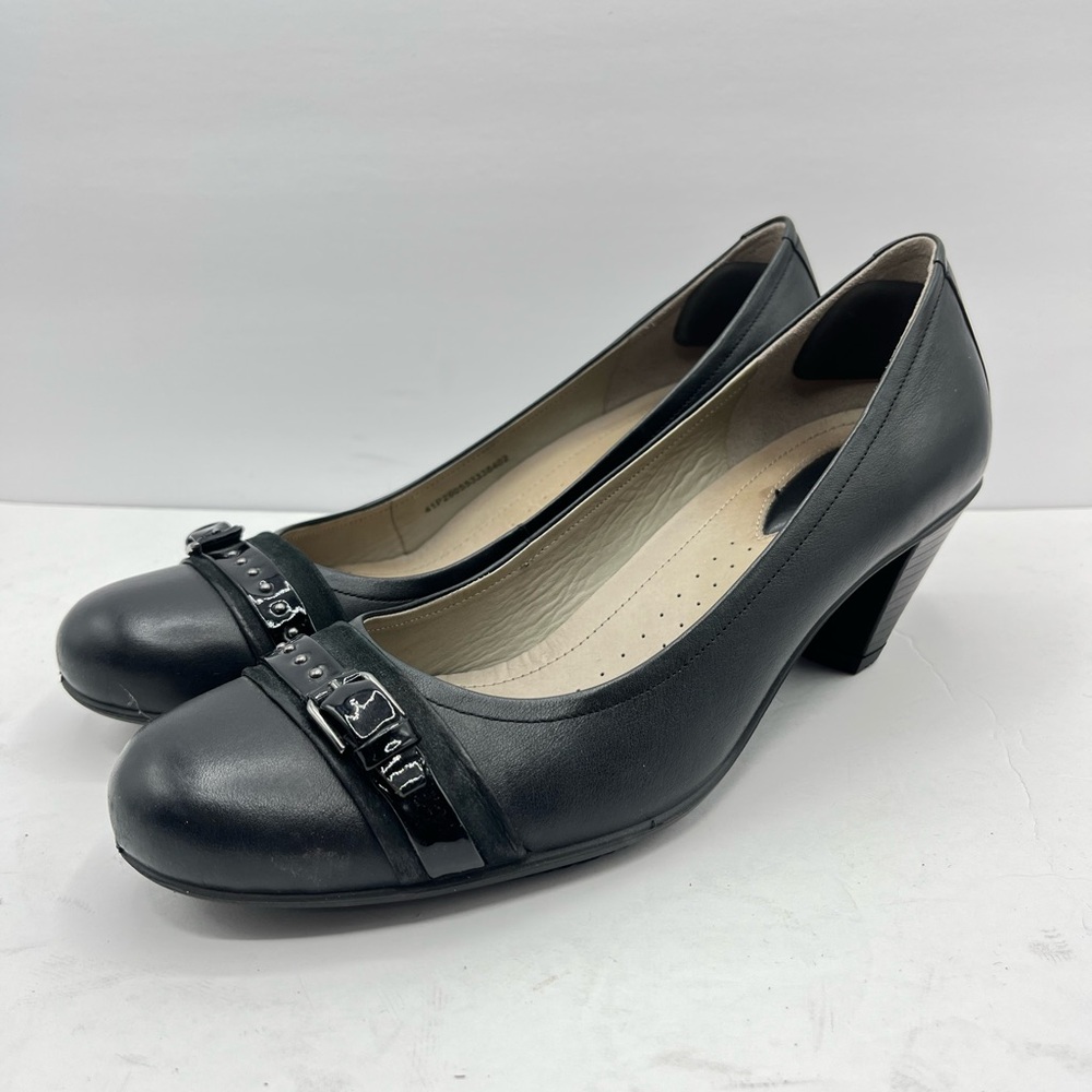 Ecco Women’s Size 10 (EU 41) Black Chunky Heels Classic Work Comfortable